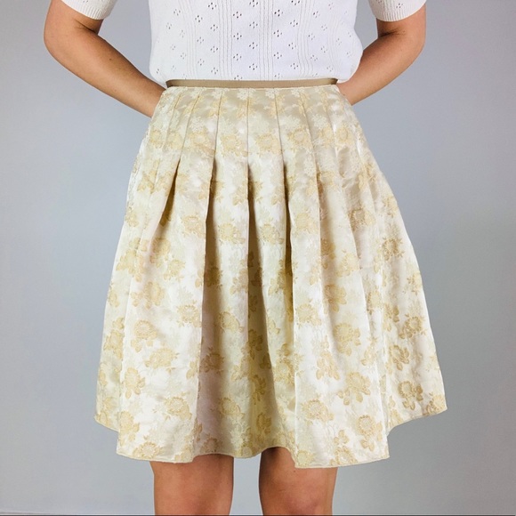 BLUMARINE Wool Silk Lurex ALine Pleated Mini Skirt - Picture 4 of 6